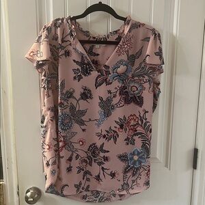 LOFT Pink Floral Blouse